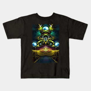 You're here to Create - Visionary Fractal Art - Mushrooms - Manafold Art Kids T-Shirt